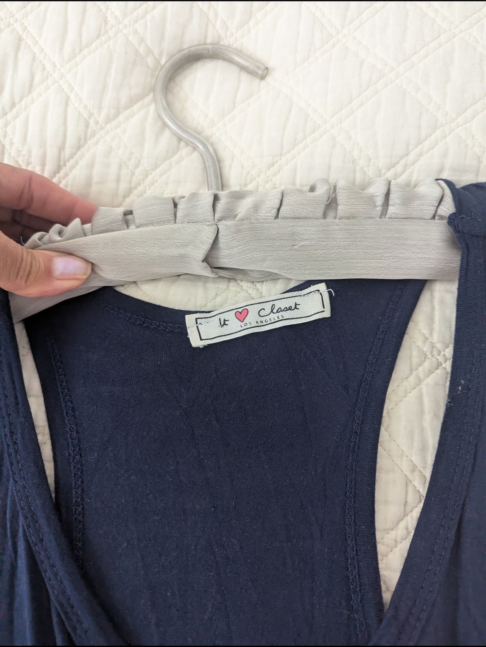 Distressed Navy Racerback Tank Top - Picture 4 of 5